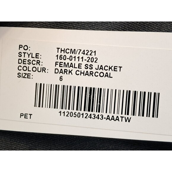 NWT American Airlines Womens 6R Short Sleeve Blazer Charcoal Attendant Uniform - Picture 8 of 10